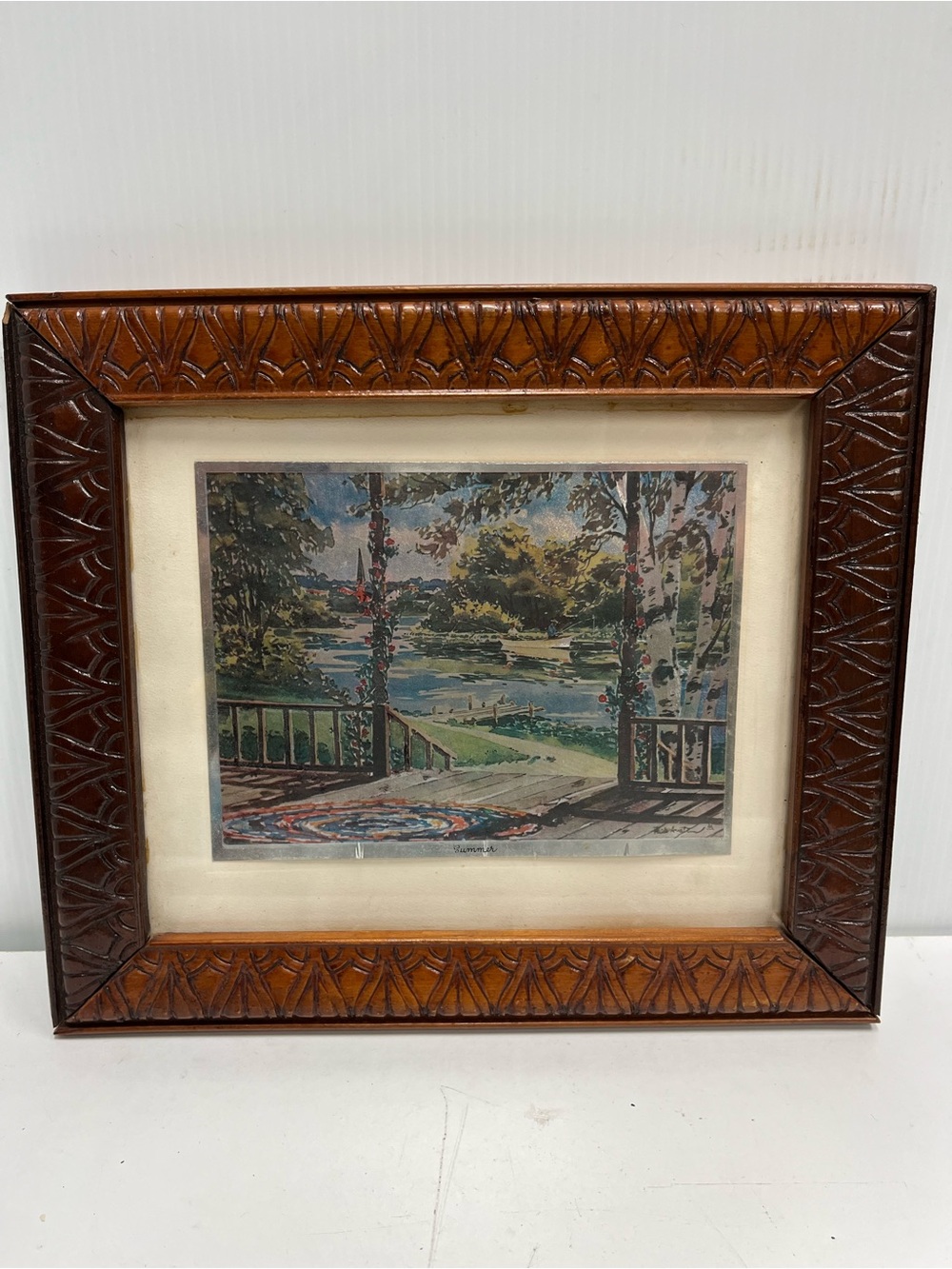 Vintage Signed Summer Foil Etch/Emboss Art